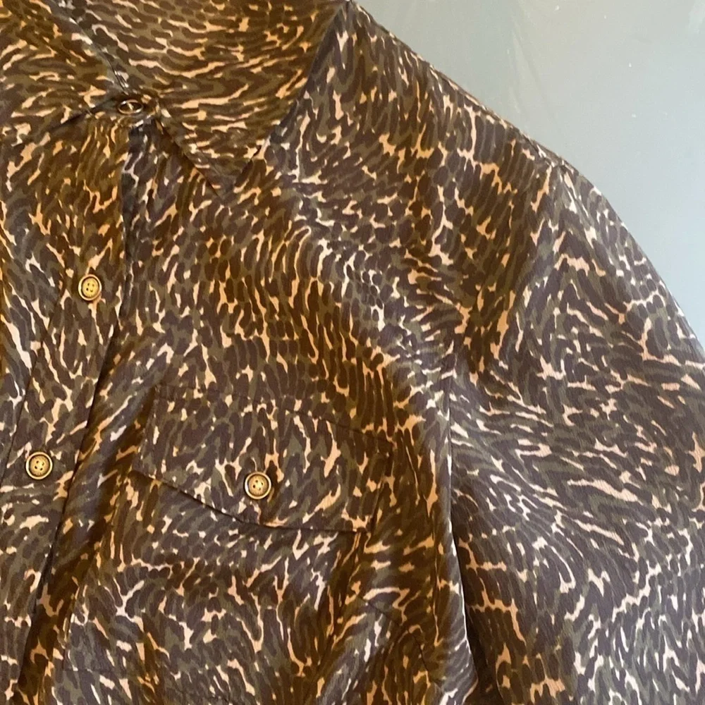 Michael Kors Animal Print Blouse Size 8
